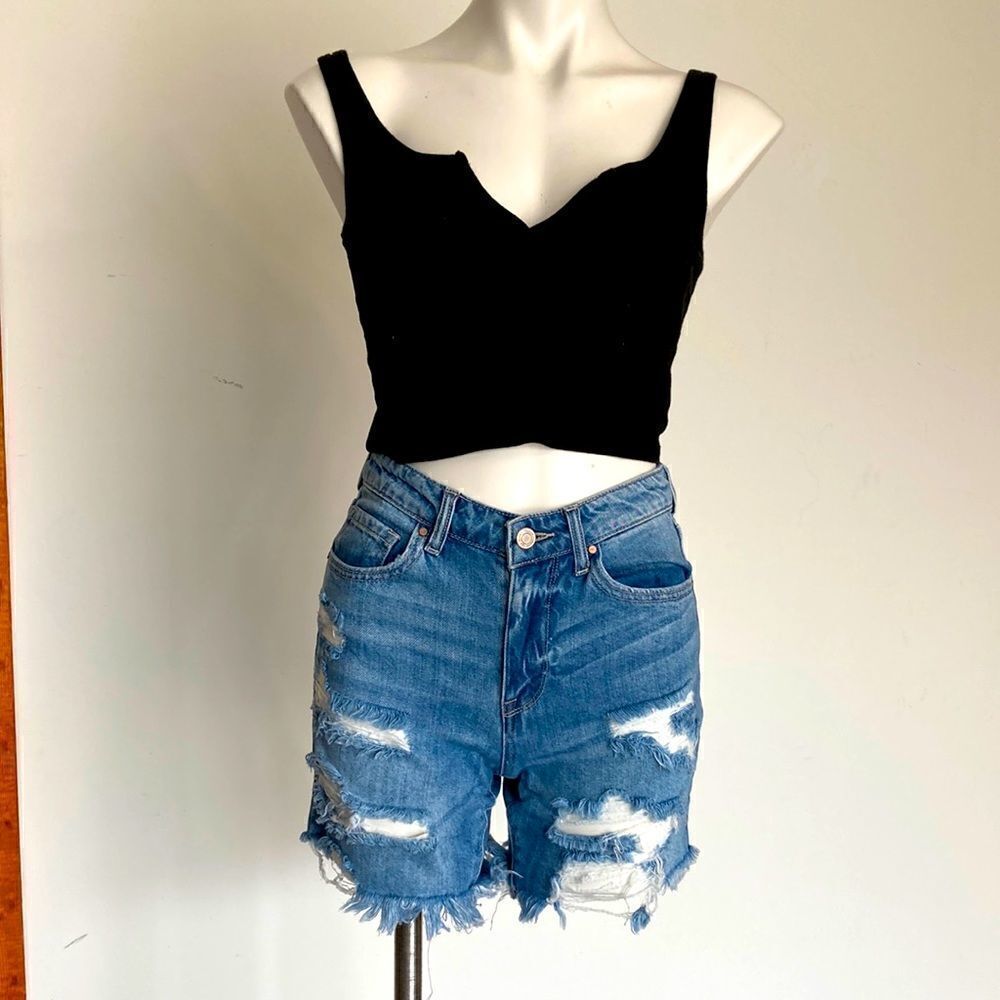 Tricot denim shorts   